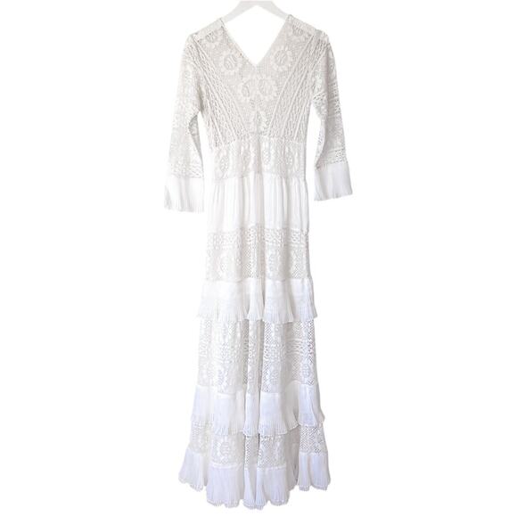 LoveShackFancy Lennon dress bridal gown White Free People Size 6 - Picture 5 of 11